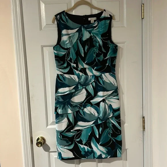 green emerald velvet dress Coldwater Creek PolkaDot A-Line Dress Sz 8 main image 0